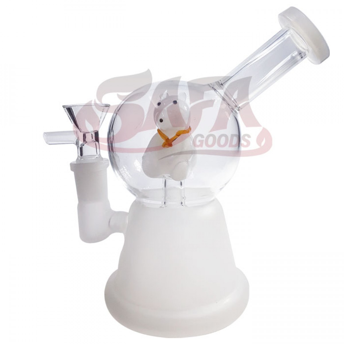 7 Inch Glass Water Pipes - Polar Bear Banger Hanger [4mm Thick]
